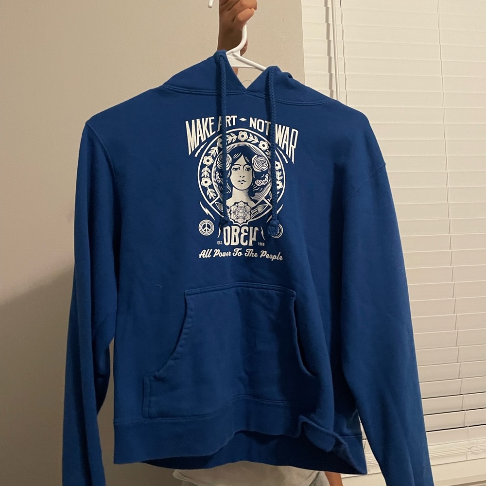 ROYAL BLUE OBEY/MAKE ART NOT WAR ZUMIEZ HOODIE